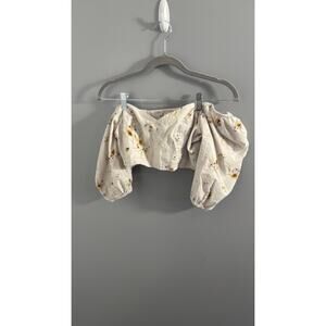 H&M White Flower Crop Top